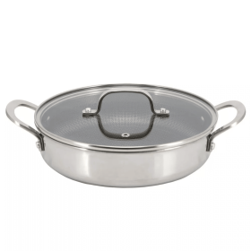 Better Chef 11-Inch 3-Ply Stainless Steel Nonstick Deep Fry Pan with Lid