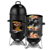 60608693  3in1 iron carbon oven, three-layer elliptical oven, temperature table control, exquisite technology, portable charcoal grill