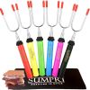 Smores Sticks For Fire Pit - Marshmallow Roasting Sticks For Campfire, Rotating Smore Sticks Set of 6 - Safe