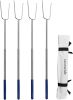 32" Heavy Duty Hot Dog Roasting Sticks for Campfire, Smores Sticks for Fire Pit Long, Marshmallows Skewers (4 Pack)