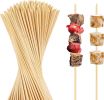 Natural Bamboo Smores Sticks 17.5", 40 PCS Marshmallow Roasting Skewers, Extra Long 5MM Thick Heavy Duty Wooden S'more Sticks for Grilling