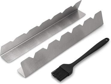 Shish Kabob Rack - Stainless Steel Elevated Holder for 6 Skewers - Prevents Skewers From Burning and Sticking to the Grill - Complete with Silicone Ba