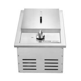 VEVOR Single Grilling Side Burner, 15,000BTU Liquid Propane Side Burner for Outdoor Kitchen, Convertible to Natural Gas