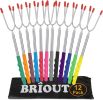 Marshmallow Roasting Sticks 12 Colors Extra Long 45'' Stainless Telescoping Hot Dog Smores Skewers Kids Safe Barbecue Forks for Campfire