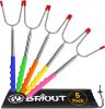 Extendable Marshmallow Roasting Sticks- Extra Long 45'' Stainless Steel Smores Sticks for Fire Pit, Smore Skewers Hot Dog Fork Campfire Accessories