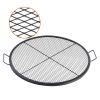 VEVOR X-Marks Fire Pit Grill Grate, Round Cooking Grate, Heavy Duty Steel Campfire BBQ Grill Grid with Handle and Support X Wire, Portable Camping Coo