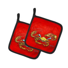 NEW Seafood Sandwich Crab Shrimp Crawfish Pair of Pot Holders Kitchen Heat Resistant Pot Holders Sets Oven Hot Pads for Cooking Baking BBQ