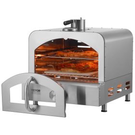 VEVOR Outdoor Pizza Oven, 13" Gas Fired Pizza Maker, Portable Outside Pizza Grill with Thickened Cordierite Pizza Stone and Built-in Thermometer