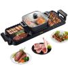 VEVOR 2 in 1 Electric Grill and Hot Pot, 2400W BBQ Pan Grill and Hot Pot, Multifunctional Teppanyaki Grill Pot with Dual Temp Control, Smokeless Hot P