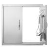 VEVOR BBQ Access Door, 24W x 24H Inch Double Outdoor Kitchen Door, Stainless Steel Flush Mount Door, Double Wall Vertical Door with Handles and Hooks