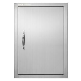 VEVOR BBQ Access Door, 17W x 24H Inch Single Outdoor Kitchen Door, Stainless Steel Flush Mount Door, Wall Vertical Door with Handle, for BBQ Island