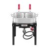 18 Qt Fish and Wing Fryer Aluminum Outdoor Propane Deep Fryer Kit with 2 Baskets