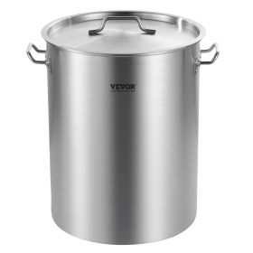 VEVOR Stainless Steel Stockpot, 36 Quart Cooking Pots, Cookware Sauce Pot with Basket, Lid, and Handle, Heavy Duty Commercial Grade Stock Pot