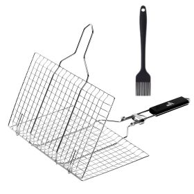 Grill Basket, Stainless Steel, Fish Grill Baskets for Outdoor Grill, Vegetable Grill Basket, BBQ Grill Basket, Fish Basket for Grilling