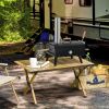 Outdoor Pizza Oven Wood Fired with 12 Stone Peel Waterproof Cover for Patio Cooking Black