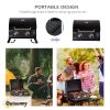 Outsunny 2 Burner Propane Gas Grill Portable Tabletop BBQ with Foldable Legs Lid Thermometer for Camping Black