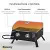 Outsunny 2 Burner Propane Gas Grill Portable Tabletop BBQ with Foldable Legs Lid Thermometer for Camping Black