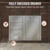 VEVOR Outdoor Kitchen Door Drawer Combo 29.5" W x 22.6" H x 21.7''D, Access Door/Triple Drawers with Propane Drawer and Adjustable Garbage Ring, Perfe