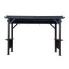 6.5x12FT Hardtop Grill Gazebo, Outdoor BBQ Gazebo with 2 Side Shelves and Sloping Galvanized Steel Roof