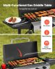 VEVOR Gas Griddle, 4-Burner Flat Top Grill, 29 inch Grill Plate Propane Griddle with Wheels, Lid, 28000 BTU Outdoor Flat Top Grills for Pan-Frying