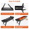 Folding Charcoal BBQ Grill Stainless Steel Grill with Shelf Net Easy Setup for Camping Picnic Outdoor Party Backyard