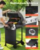 VEVOR Gas Grill, 3 Burner Propane Gas Grill with Spacious 338 SQ.In Grilling Area, Carbon Steel Enamel Grates, Outdoor 36