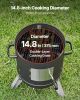 VEVOR Charcoal Smoker, 16" Vertical Charcoal BBQ Grill, Coated Steel Barbecue Smoker with 2 Grilling Grates, Thermometer