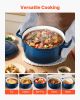 Enameled Cast Iron Dutch Oven, 6 Quart Pot with Lid and Dual Handles, Heavy-Duty Durable Cookware Pan, Oven Induction Compatible up to 500°F, for Brai