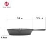 WANGYUANJI Cast Iron Grill Pan, 7.9"Uncoated Skillet with Handle, Multifunctional for Home Use, Outdoor Camping Grill, Steak, Omelette