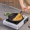 WANGYUANJI Cast Iron Pizza Pan 7.9", Uncoated Pancake Skillet for Indoor and Outdoor, Non-Stick Skillet with Wooden Handle, Handmade Pancakes, Pizza,
