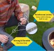 Smores Sticks for fire pit -Set of 6- Extra Strong Extendable Marshmallow Roasting Sticks w/Reinforced Joints -Rotating Stainless Steel Marshmallow st