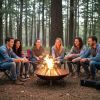 24 Inch Fire Pit Bowl with Handles Outdoor Wood-Burning Firepit