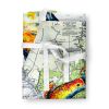 Red Fish On Map Apron Cooking Kitchen Server Baking Crafts Gardening for Adult Women Men, Unisex, Large, Multicolor