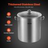 VEVOR Stainless Steel Stockpot, 24 Quart Cooking Pots, Cookware Sauce Pot with Lid, and Handle, Heavy Duty Commercial Grade Stock Pot