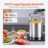 VEVOR Stainless Steel Stockpot, 24 Quart Cooking Pots, Cookware Sauce Pot with Lid, and Handle, Heavy Duty Commercial Grade Stock Pot
