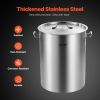 VEVOR Stainless Steel Stockpot, 36 Quart Cooking Pots, Cookware Sauce Pot with Basket, Lid, and Handle, Heavy Duty Commercial Grade Stock Pot