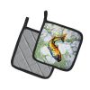 Red Fish On Map Pair of Pot Holders Kitchen Heat Resistant Pot Holders Sets Oven Hot Pads for Cooking Baking BBQ, 7 1/2 x 7 1/2