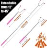 Extendable Marshmallow Roasting Sticks- Extra Long 45'' Stainless Steel Smores Sticks for Fire Pit, Smore Skewers Hot Dog Fork Campfire Accessories