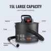 VEVOR Ash Vacuum Cleaner, 15L Capacity Powerful Suction, Fireplace Vacuum with Reverse Suction, 5.9 ft Power Cable, 10 Kpa Max. Vacuum, for Fireplaces