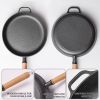 WANGYUANJI 11"Cast Iron Frying Pan, Non-stick Pan, Uncoated Pancake Skillet, Steak Frying Pan, with Wooden Handle, Household For All Stove, Free Steel