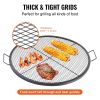 VEVOR X-Marks Fire Pit Grill Grate, Round Cooking Grate, Heavy Duty Steel Campfire BBQ Grill Grid with Handle and Support X Wire, Portable Camping Coo