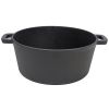 2 in 1 Pre-Seasoned Cast Iron Dutch Oven With Dual Handles, Outdoor Camping Deep Pot for Camping Fireplace Cooking BBQ Baking Campfire, 5 Quart.With 1