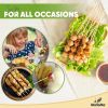 XL Bamboo Skewers 8 Inch 100 pcs 4mm Thick Bamboo Sticks Heavy Duty Wooden Shish Kabob Skewers for Grilling for Kebab BBQ Grill Hot Dog