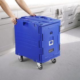 Insulated Food Pan Carrier, 82 Qt Hot Box For Catering, LLDPE Food Box Carrier W/One-Piece Buckle, Front Loading Food Warmer W/Handles, End Loader W/W