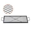 VEVOR X-Marks Fire Pit Grill Grate, Rectangle Cooking Grate, Heavy Duty Steel Campfire BBQ Grill Grid with Handle & Support X Wire, Portable Camping C