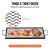 VEVOR X-Marks Fire Pit Grill Grate, Rectangle Cooking Grate, Heavy Duty Steel Campfire BBQ Grill Grid with Handle & Support X Wire, Portable Camping C